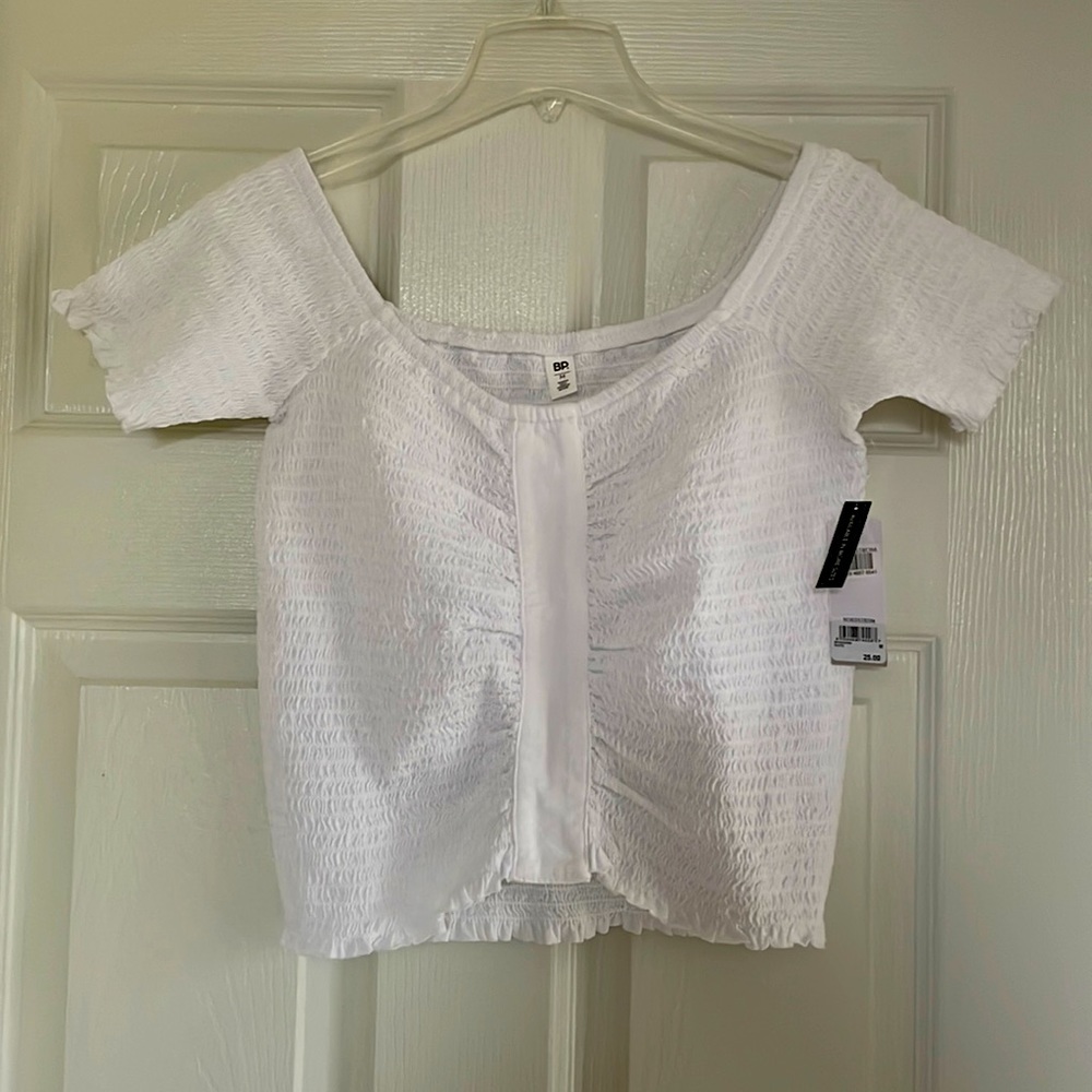 White Ruched Crop Top